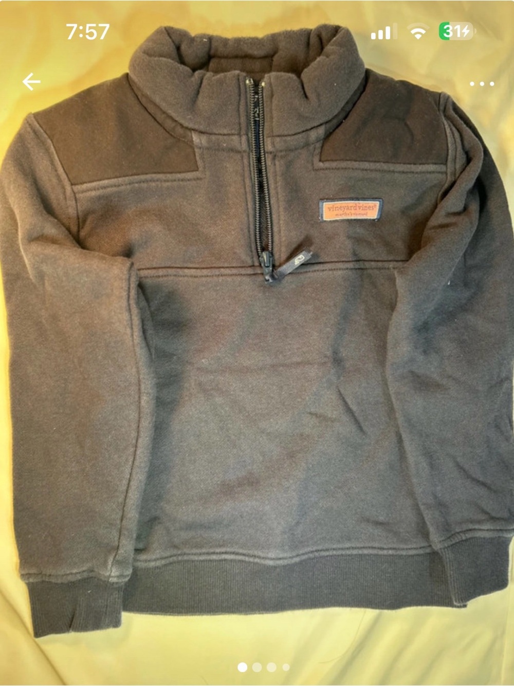 Vineyard Vines Kids Brown Half-Zip Fleece Pullover